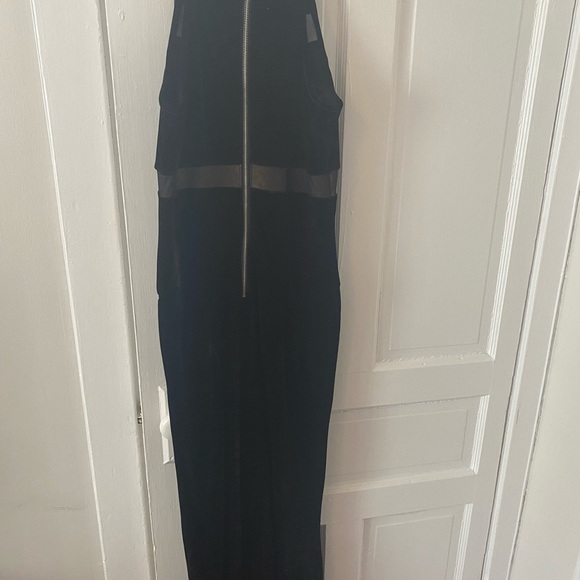 Black, velvet floor length dress. - Picture 2 of 2